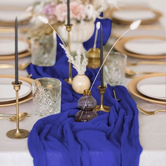 JS15753-Chemin de table en gaze de coton rouillé. décoration de table de  mariage. serviettes en gaze de coton. décorations naturel - Cdiscount Maison