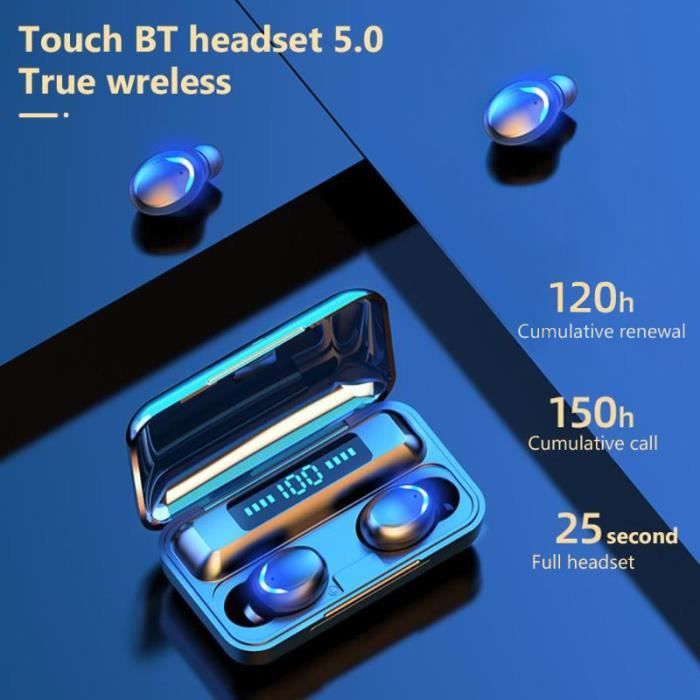 Écouteurs Gaming, Bluetooth 5.1 avec Design LED et Contrôle Tactile,  Étanche IPX5, Awei - Noir - Français