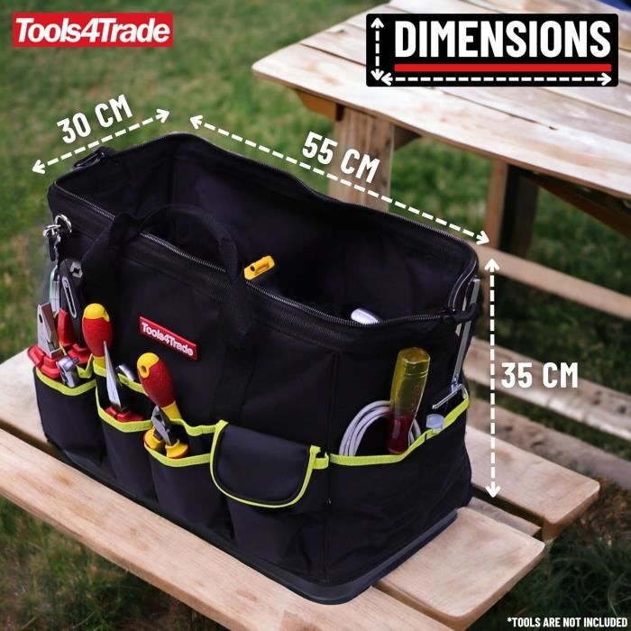 Tools4trade Tools4Trade Sac À Outils En Polyester De 45,7 Cm Avec Base Rigide ...