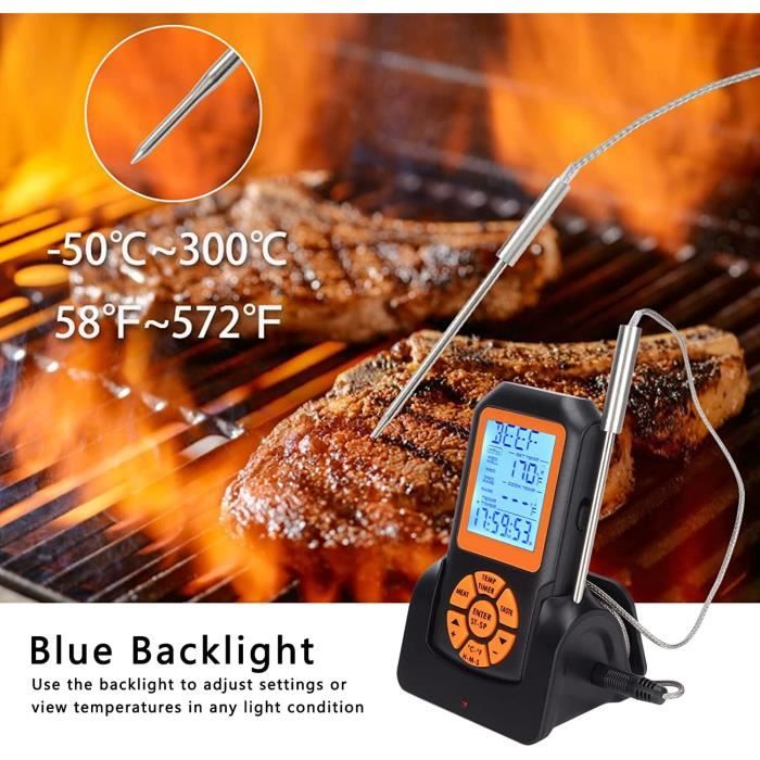 Thermomètre à viande numérique sans fil - BBQ à distance