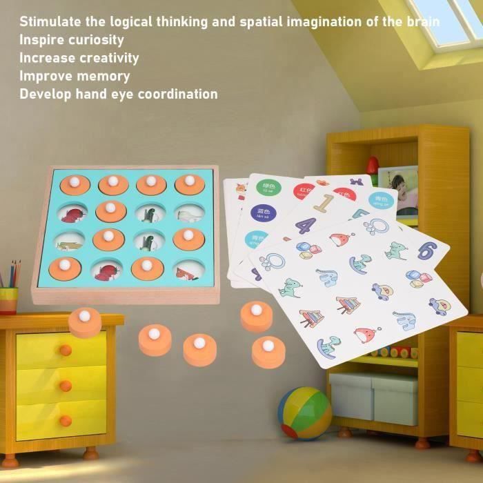 Jeu De Mémoire En Bois Diealles Shine – Pions Colorés Et Dé – Cadeau éducatif 3 Ans+