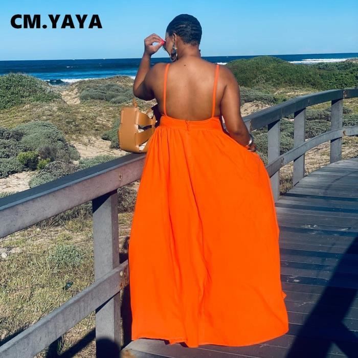 Robe orange grande taille new arrivals