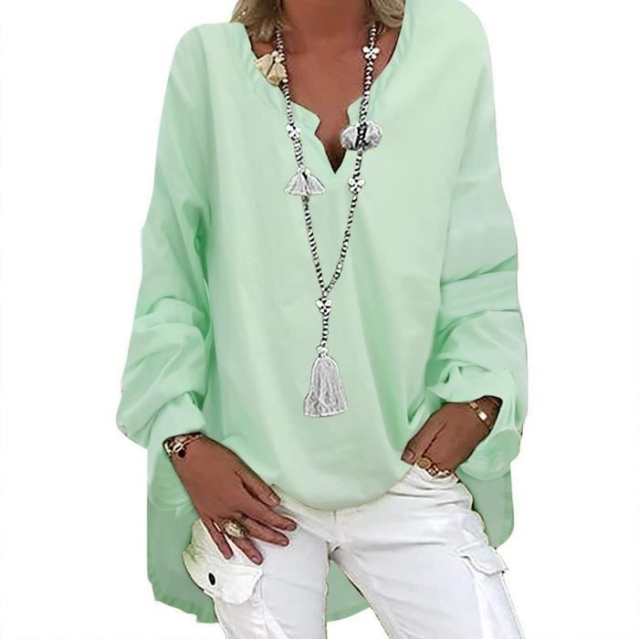 Chemise lin hotsell femme manches longues