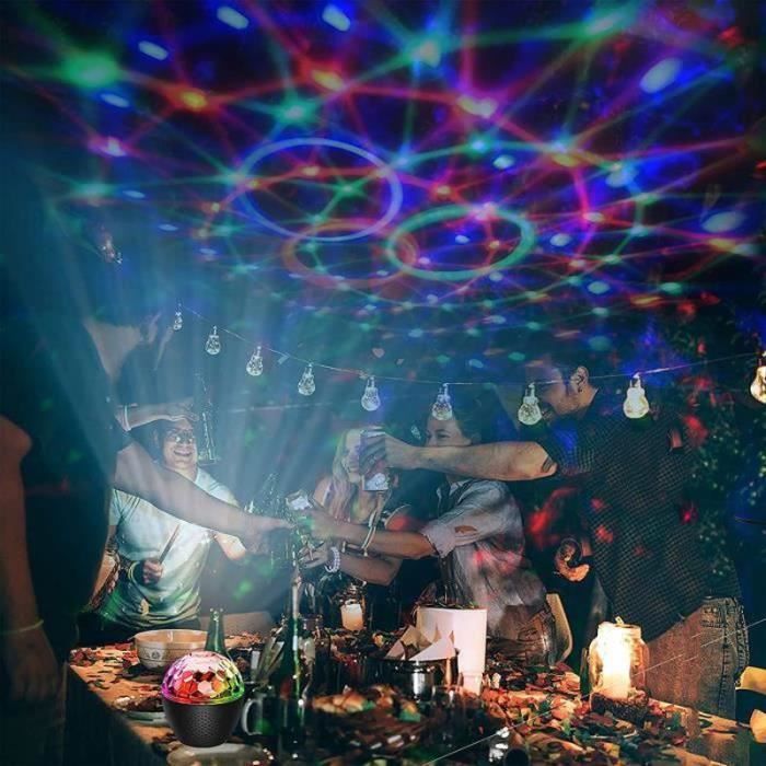 BOULE A FACETTES Boule disco avec 16 formes d'éclairage LED Dj lumière avec  télécommande et câble USB pour Halloween Noël enfants - Cdiscount TV Son  Photo