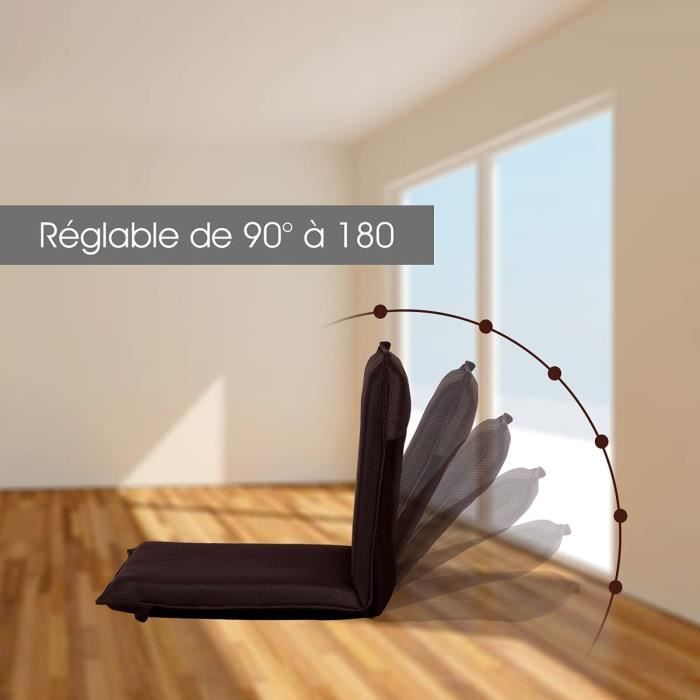 Chaise de sol pliante avec 6 positions réglables noir 98×44×7cm | Maisons du Monde Chaise de sol pliante avec 6 positions réglables noir 98×44×7cm | Maisons du Monde