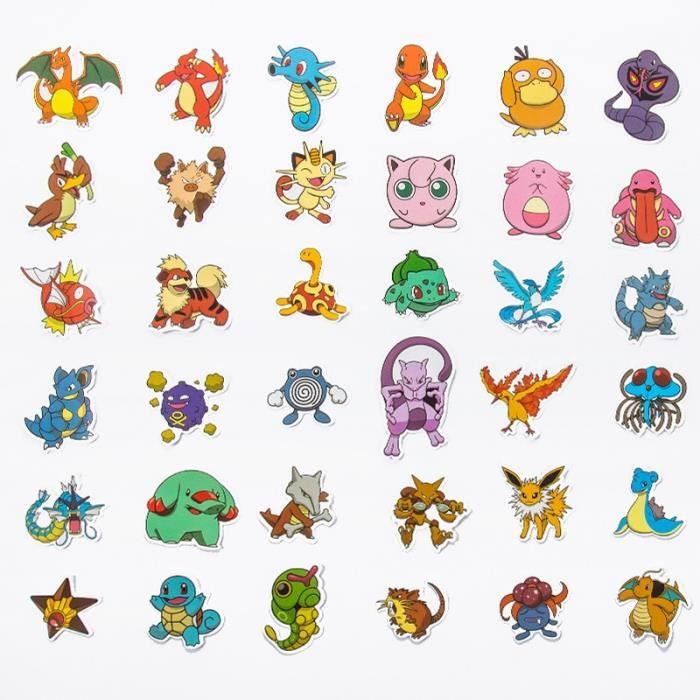 100 autocollants Pokémon décorer ordinateur portable annuaires  téléphoniques tab