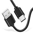 Cable USB-C pour Huawei Y8P - P SMART 2021 - P SMART S - P SMART Z - Cable chargeur Type USB-C Noir 1 Mètre Phonillico®-3