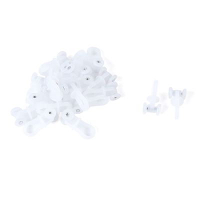 20 Pièces Glisseurs Rail Rideaux Roulette Crochet Poulie Plastique Blanc Dia 9mm
