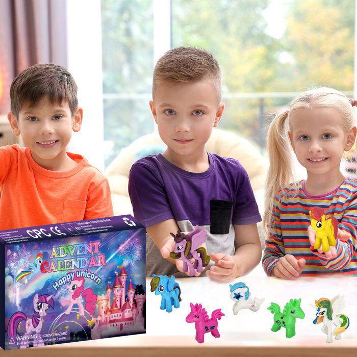 Calendrier De L'Avent My Pony 2025 - 24 Cases, 29 Figurines Poney Et Licorne - Cadeau Enfant Noël