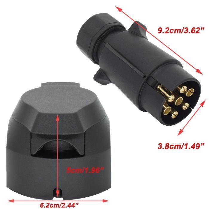 Eacalyc Prise De Remorque 7 Broches Et Fiche Pour Remorque