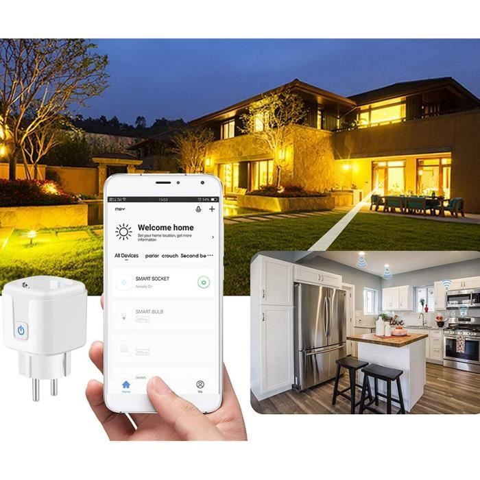 2PCS Prise Connectée Wifi, 16A Compatible avec Android iOS  Alexa Google  Home Assistant Courant Programmable Télécommande App - Cdiscount Bricolage