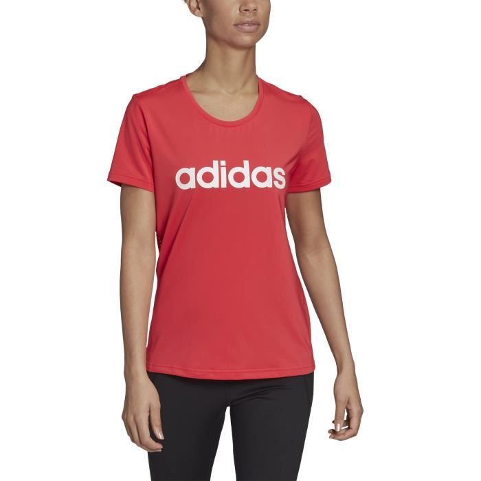 T shirt femme ADIDAS Design 2 Move Logo Rose Coupe slim Matiere Climalite Rose vif blanc Cdiscount Sport