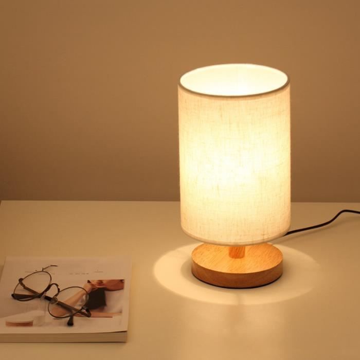 DEWENWILS Lampe de chevet du milieu du siècle, petit trépied avec abat