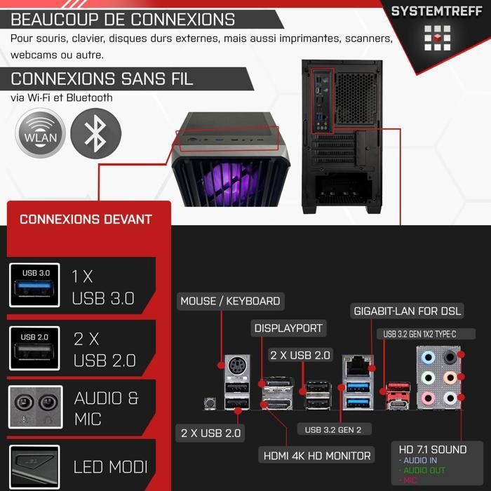 PC gamer complet Striker avec Game Pass Ultimate • AMD Ryzen 7 5700X •  RTX3060 • Ecran 24 • Clavier et souris gamer • 16Go • 1To M. - Cdiscount  Informatique