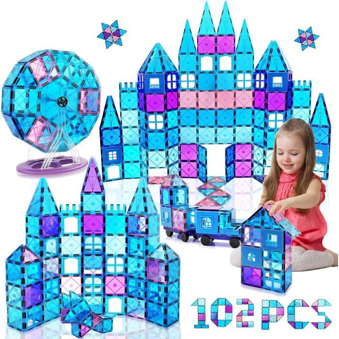 My Magnetic World Block Blocs de construction Ensemble de blocs magnétiques Forêt vierge, nouvelle version Petit jardin [108 pièces] | Leroy Merlin