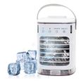 Mini climatiseur 4 vitesses, 7 LED, grand réservoir (2h), USB, silencieux, pour camping/bureau. Meoiruery