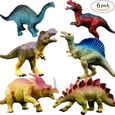 Jouets Réalistes de Dinosaure - Paquet de 6 "Dinosaures en Plastique de Grande Taille de 7 po pour Enfants -0