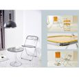 Chaise de salle à manger pliante transparente jaune ViyiDuo - Style moderne - 1 PCS - 46 * 46 * 77 CM-0