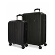 Movom Coffre à bagages en bois noir -38,5x55x20cm / 49x70x28cm-0