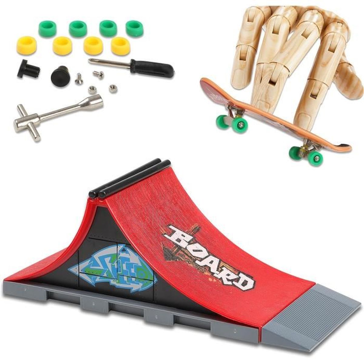 Finger Skateboard Rampe Set, Mini Finger Skate Park Kit, Rampes de