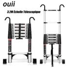 EXBON OUII Finether Échelle Télescopique 3.2M en Aluminium, Escabeau Polyvalentes avec 2 Crochets de Toit Portable et Barre d'Équilibre