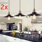 Exbon 2pcs Suspension Vintage Industrielle E27 26cm Lustre Abat