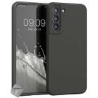 HTDMOBILES Coque silicone gel fine - NOIR - Samsung Galaxy S22 Plus 5G - Souple - Protection chocs - Verre trempé