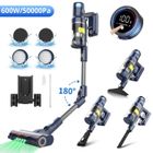 LIN SHUN DS 600W/50000Pa Aspirateur Balai sans Fil 7*3300mAh/65min Filtration en 6 Etapes Ecran OLED 8 en 1 Brosse Motorisée Lumière Led Verte