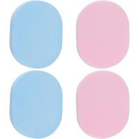 4 pièces 2 Couleurs Éponge Nettoyante pour Le Visage Ovale Réutilisable Éponge de Lavage du Visage Rose Bleu Tampons Éponge 