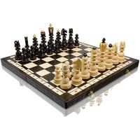 Jeu d'échecs en bois de luxe ROMAIN 53cm / 21in, fabriqué à la main, jeu d'échecs sculpté à la main