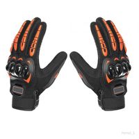 2 pièces gants de moto Protection écran tactile doigt complet gants durables pour hommes femmes Motocross vélo de route Orange XL