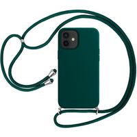 Coque Collier Cordon Pour iPhone 12 (6.1") Vert Nuit Souple Anti-Choc Anti-Rayure Silicone