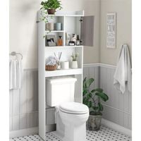 GIANTEX Meuble Dessus Toilettes WC avec Porte et 4 Étagères, Colonne/Meuble Salle de Bain Scandinave,60 x 20 x 174 CM,Blanc