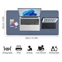 Sous-Main Tapis de Souris Tapis de Bureau sous-Main imperméable en PU 80 x 40 cm idéal pour Le Bureau ou la Maison réversible