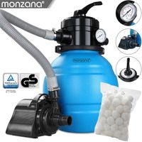 Pompe filtre à sable MONZANA MZPP05 - 4.500 l/h - Vanne 4 voies - Boules filtrantes 320g incluses