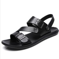 Sandales Homme - HB™ - Chaussures de plage mode décontractée - Cuir - Résistant à l'usure - Noir