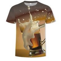 Tee shirt imprimé en 3D,T-shirt ?bière? à manches courtes pour hommes, nouveauté, humoristique, imprimé en 3D, fornite