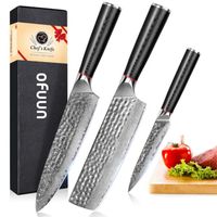 oFuun Set Couteau Cuisine, 3 Pièces Couteaux Professionnelle avec poignée G10