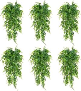 FLEUR ARTIFICIELLE Verts 6 pièces Plantes artificielles suspendues Pl
