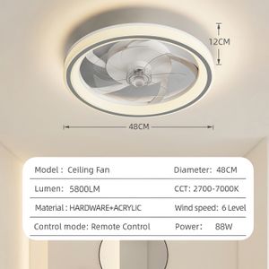 Télécommande Pour Ventilateur Plafond LED - 6 Vitesses + Variateur Luminosité - Contrôle Fréquence, Tête Tremblante - Pour Ambiance Personnalisée