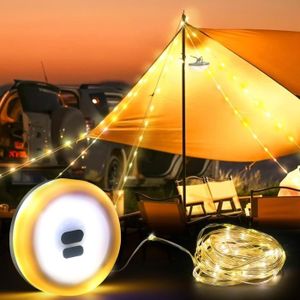 GUIRLANDE D'EXTÉRIEUR Lanterne Camping Rechargeable mit Guirlande Lumine