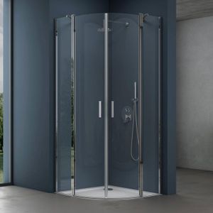 Receveur De Douche Idralite 80x80 Cm Anthracite – Demi-circulaire Arrondi En Résine