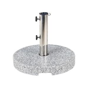 PARASOL Base de parasol ronde en granit gris - BELIANI - Diamètre 45 cm - Résistant aux UV et à l'eau