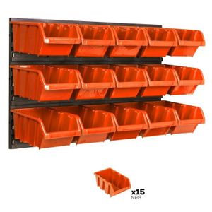 Kit de 32 S et 24 M 12 boites noir/orange bac a bec avec supports