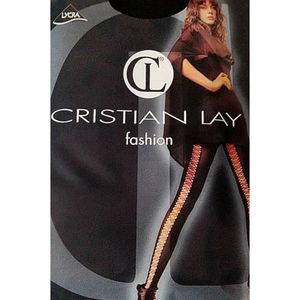 COLLANT Collant femme noir opaque résille arrière Cristian Lay