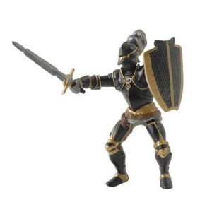 FIGURINE - PERSONNAGE Figurine - PAPO - Chevalier en armure noire 8cmX10cm - Pour Enfant de 3 ans et plus - Multicolore