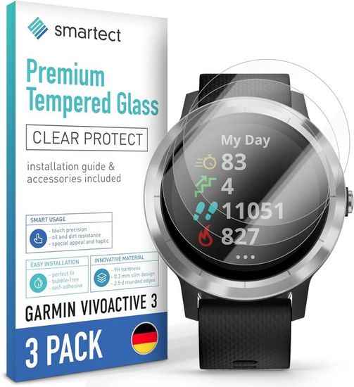 Smartect - Verre Trempé 9H [3 Pièces] Pour Suunto Race S - Protecteur D'écran Anti-rayures, Facile à Poser, Kit Complet Inclus - 3