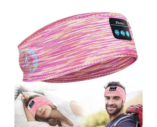 Casque De Sommeil Bandeau Bluetooth Gris - Écouteurs Sport Sans Fil Respirant Pour Yoga, Course, Insomnie Et Voyages