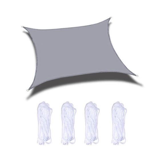 Voile D'ombrage 2,5 X 4 M - Protection UV 98%, Imperméable - Pour Terrasse, Jardin, Camping - Couleur Taupe, Avec œillets Et Corde