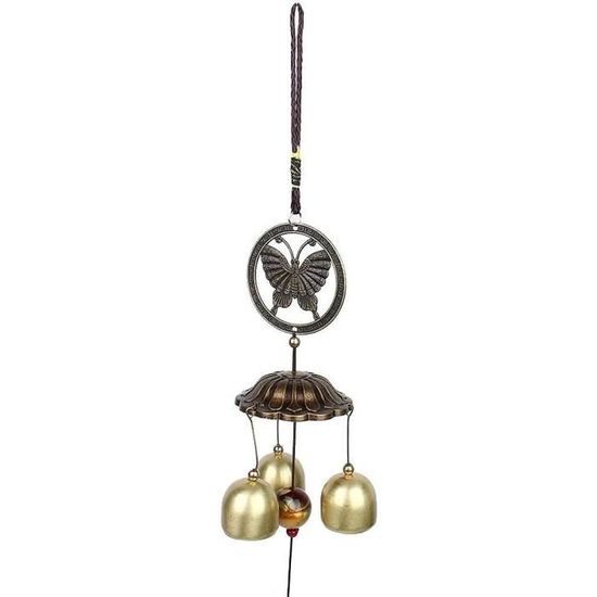 Carillon à Vent Flamant Rose Doré – 91 Cm – Sons Apaisants Jardin, Terrasse, Balcon – Décoration Zen